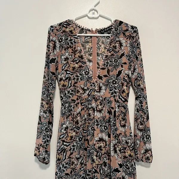 For‎ Love & Lemons Grace Maxi Dress in Nude Floral Size Small - Image 10
