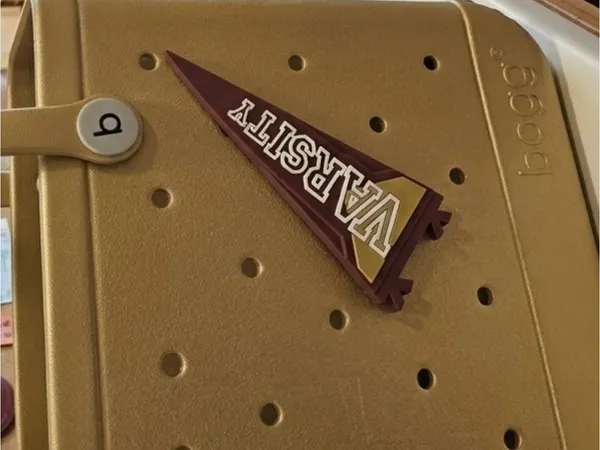 New! Two Bogg Bag Bogg Bits Varsity Pennant Charms Maroon Gold School Spirit - Image 2