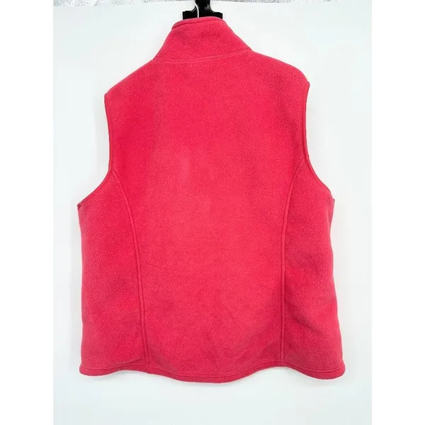 L.L. Bean Pink Fleece Stretch Full Zip Vest Size‎ Womens Large Hiking Outdoor - Image 3