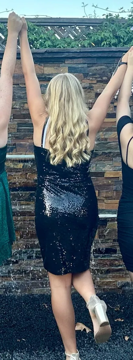 Lulus Black Sparkly Hoco Dress  - Image 4