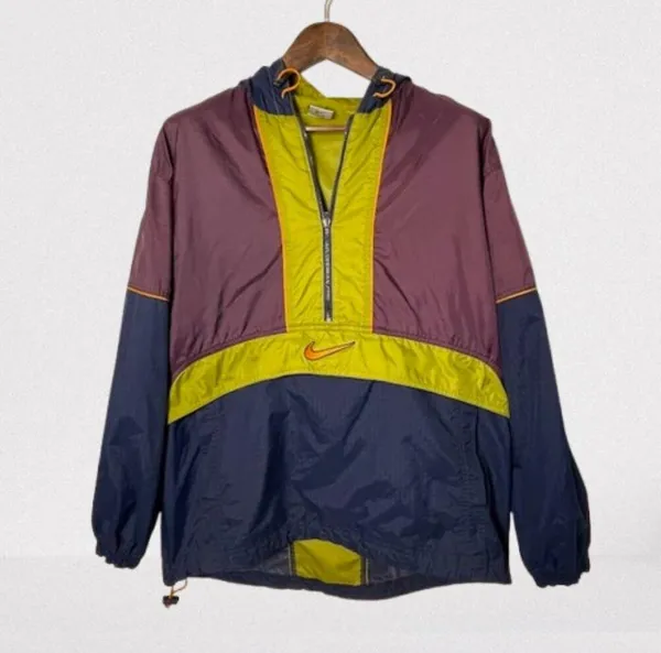 Vintage 90's Y2K Nike White Label Colorblock Windbreaker Hoodie Large - Image 7
