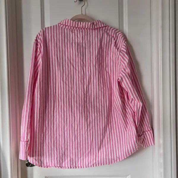 Bon‎ Artis Pink Striped Cat Embroidery Pajama Set 100% Cotton Women’s Size 1 - Image 6