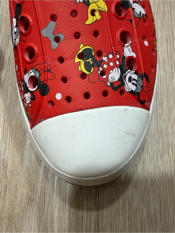 Native Shoes Women’s Red Minnie Mouse Slip-On Water Shoes - Image 3