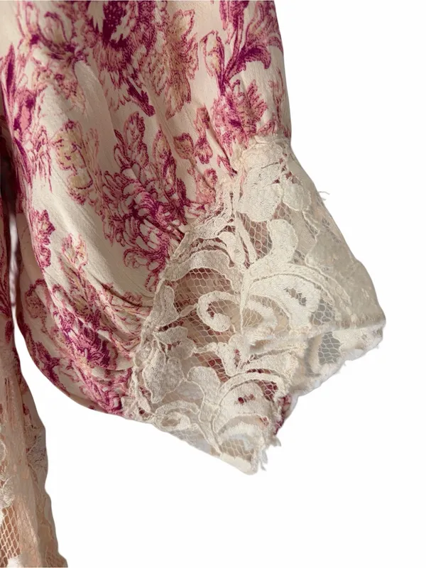 Free People Lucie NWTs Pink Cream Lace Mini Floral Dress size 6 - Image 5