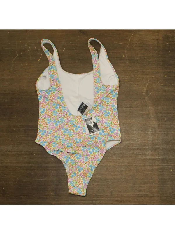 NWT Cotton On Scoop-Back One-Piece Swimsuit With Floral Print White Multi S - Image 6