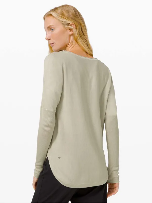 Lululemon Take It All In Sweater Light Sage Long Sleeve Cotton Knit - Image 2