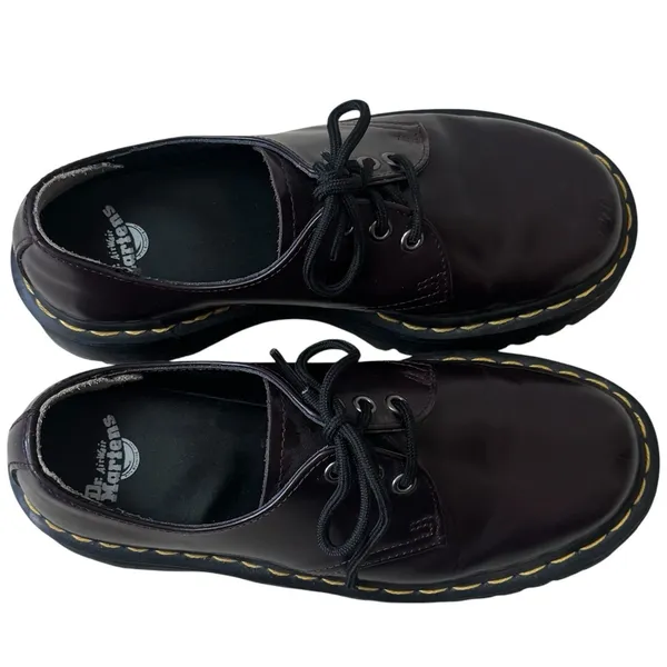 Dr Martens Patent Leather Quad Lace Up‎ 1461 Burgundy Punk Grunge Capsule 7 - Image 8