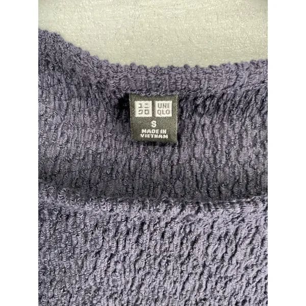 Uniqlo Womens Tank Top Navy Blue Textured Seersucker Knit Small - Image 4