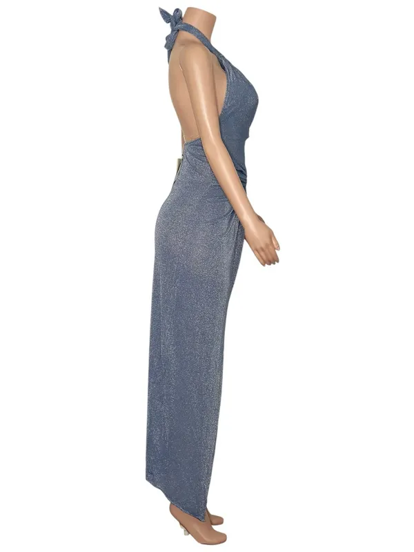 BAOBAB Linus Halter Maxi Dress, Starry Blue, Medium Blue Size XS - Image 6