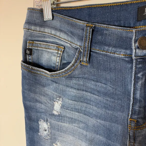 Judy Blue Distressed‎ Cuffed Skinny Jeans Size 9/29 - Image 4