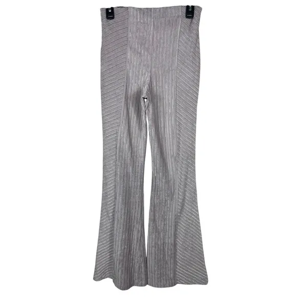 Free People Raindrops Lavender Ribbed Flare Velvet Pants Metallic Festival NWT S - Image 4