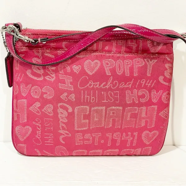 Coach Pink Poppy Story Multi Zipper Crossbody‎ Bag - Image 6