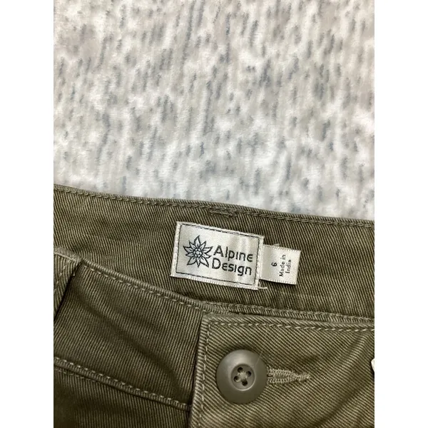 Alpine Design Womens Barrel Pant Vintage Olive Green High Rise Crop ADW24905 6 - Image 2