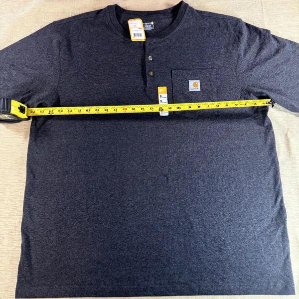 Carhartt Men’s XL Loose Fit Henley T Shirt Pocket Dark Gray NWT TK0084-M - Image 6