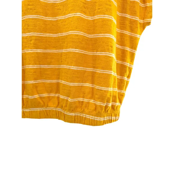 Marine Layer Womens Yellow White Striped Cotton Cinched Sleeve Blouse Top M - Image 5