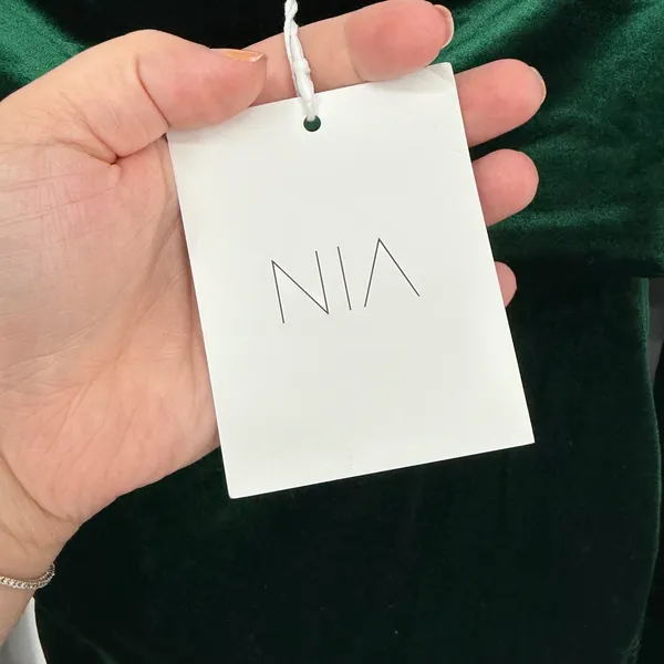 Lulus Nia Emerald Velvet Off-The-Shoulder‎ Mini Dress Size M - Image 6