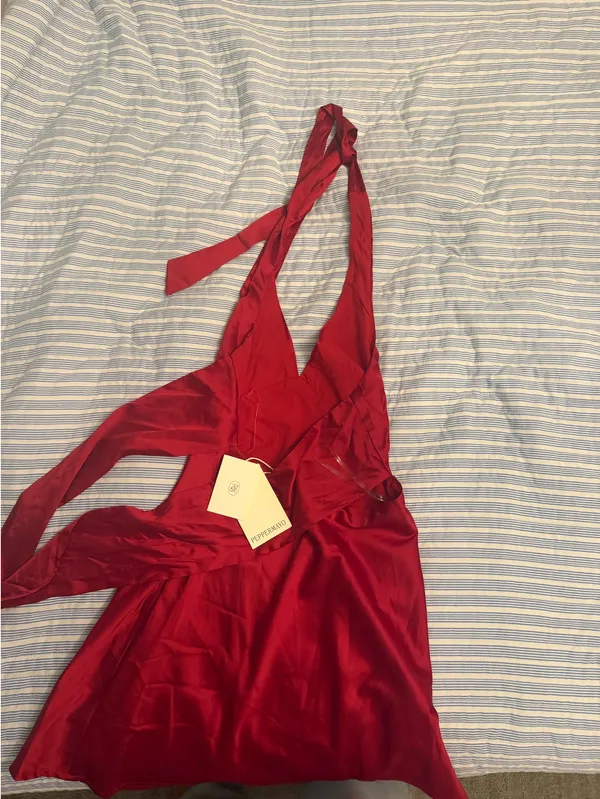 Peppermayo Mini Dress Red Halter - Image 2