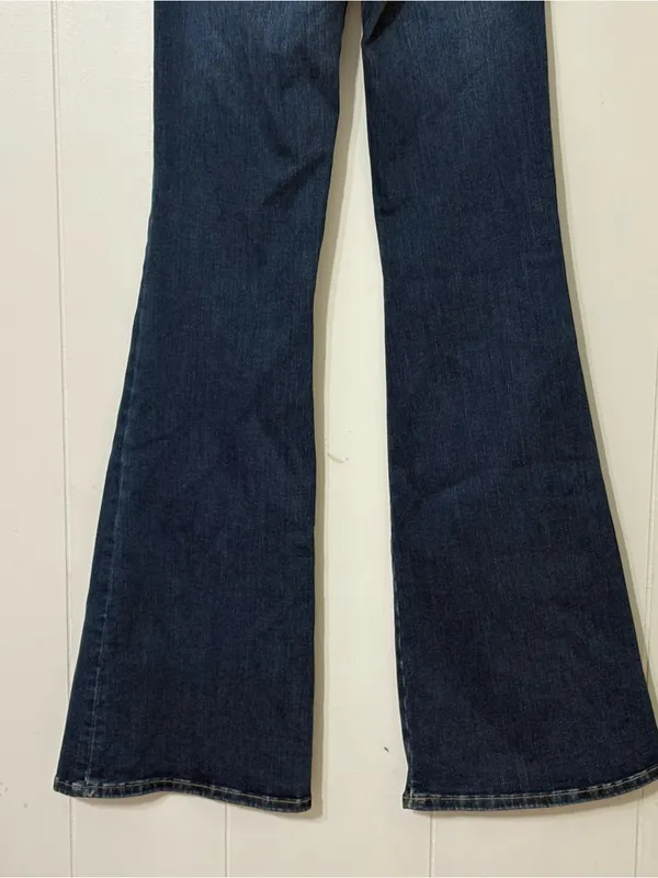 FRAME Le One Flare Jeans Hanbury Wash Size 0 High Rise Stretch Denim - Image 10