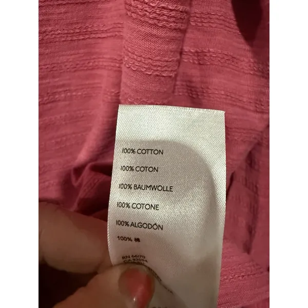 By Anthropologie‎ Top Women XL Dolman Sleeve Boat Neck Pink Textured Long Sleeve - Image 4
