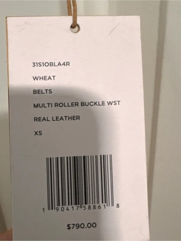 Michael Kors Double-Wrap Tan Leather Belt with Silver Buckles - Image 4