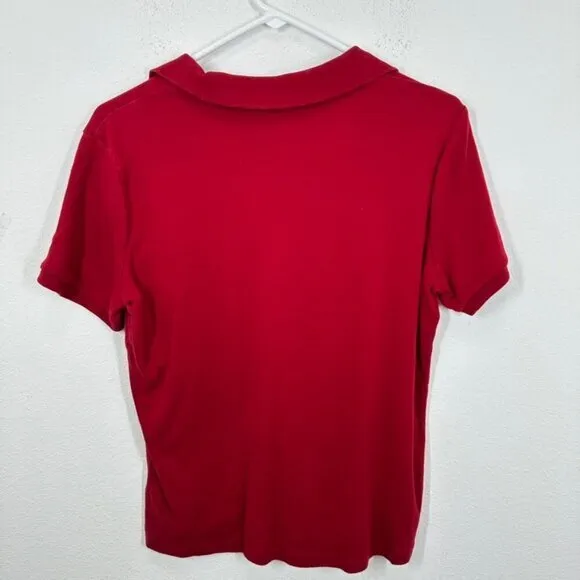 Lauren Ralph Lauren Size Large Vintage V Neck Polo Embroidered Monogram Preppy - Image 7