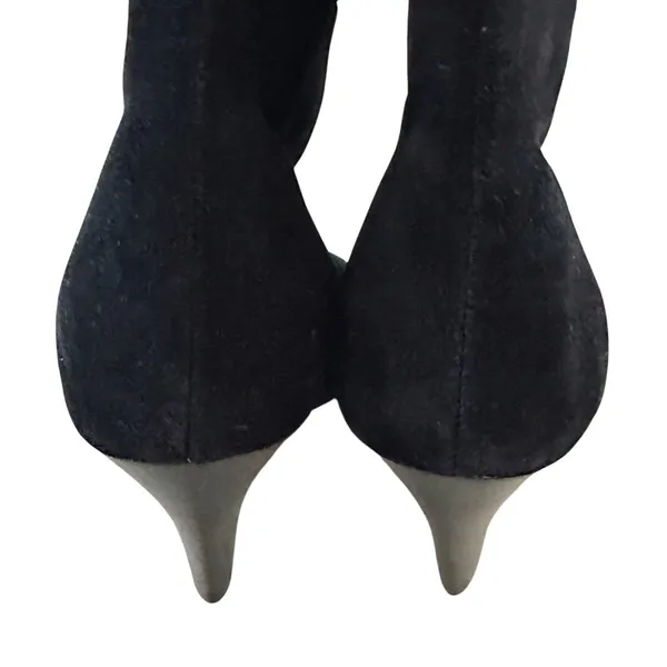 Nine West Womens Black Suede Pointed Toe Cone Heel Knee High Boots Size 9.5M - Image 5