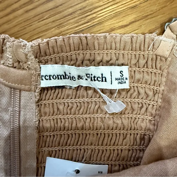 ABERCROMBIE & FITCH Brown Sheer Babydoll‎ Corset Crop Top Women's S - Image 4