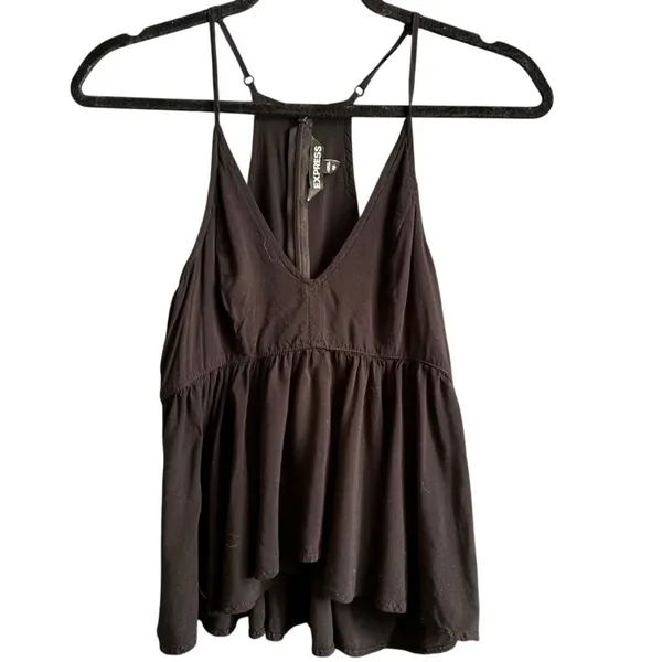 Vintage Express Black Bustier Peplum Camisole size XS - Image 3