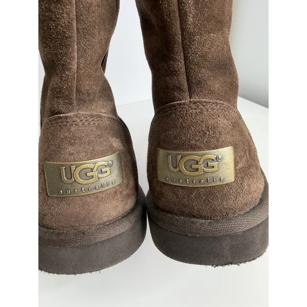 UGG Australia Roslynn 1889 Brown Leather Sheepskin Size 6 Zip Closure Y2K Cozy - Image 5