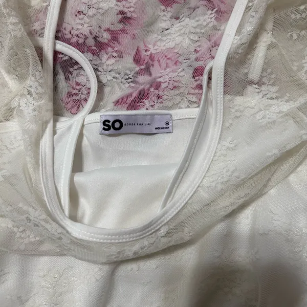 SO Long Sleeve Lace Top White - Image 4