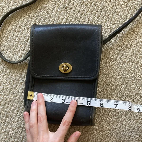 Vintage Coach Turnlock Crossbody Bag 90s Black #356 0149-356 Front Flap Handbag - Image 13