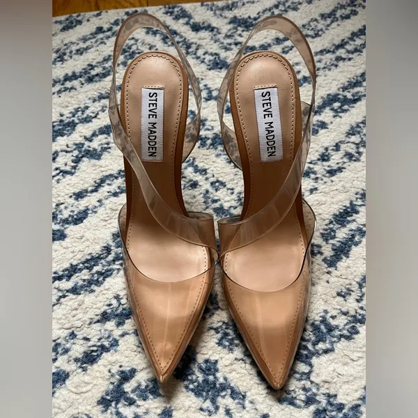 Steve Madden Nude Patent Pointed-Toe Slingback Pumps - Image 4