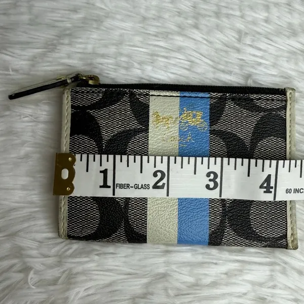 COACH Black Signature Double Strap Coin Purse Wallet - Image 6