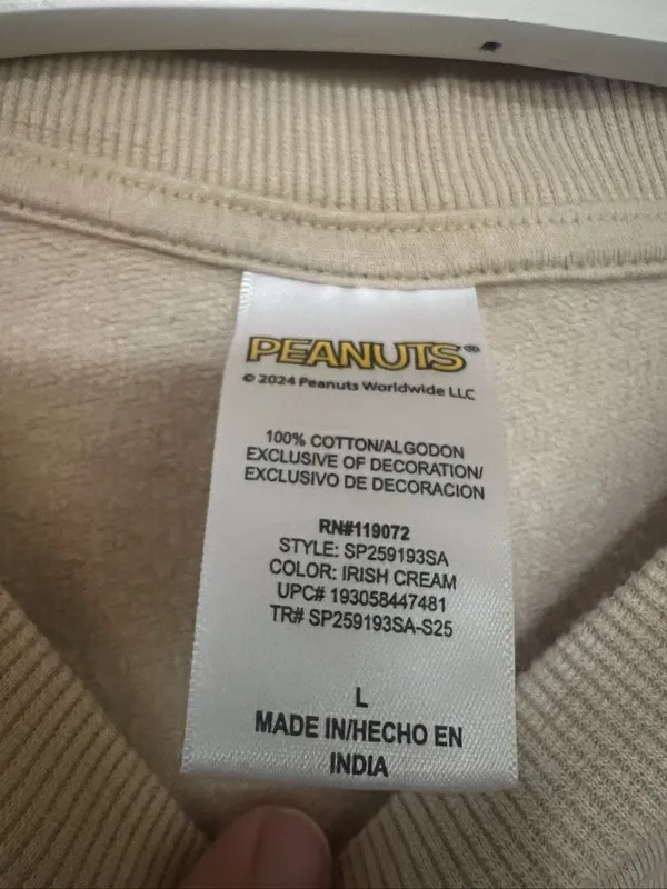 Peanuts Lucky Crewneck Sweatshirt Womans Size Large - Image 4