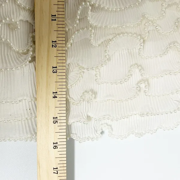 Gianni Bini x Venita Aspen Womens Plisse Pearl Trim Ruffle‎ Mini Skirt Size 8 - Image 10