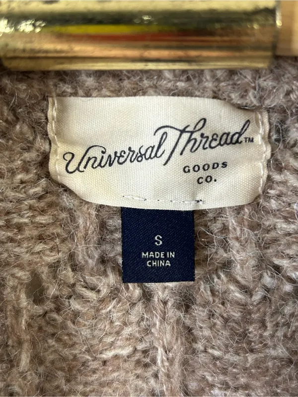 Universal Threads Taupe Fuzzy Pointelle Knit Sleeveless Crewneck Sweater Vest - Image 6