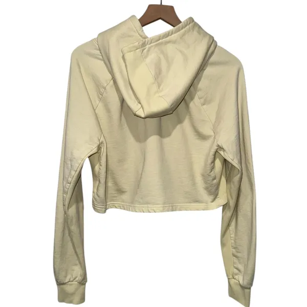 Gymshark Training Cropped Hoodie "Vanilla Brown" Yellow Women Sz L‎ Gym Workout - Image 3