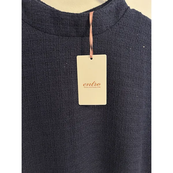 Entro Women's Sleeveless Mock Neck Dress Navy Sparkle Back Zip Size Large NWT‎ - Image 3