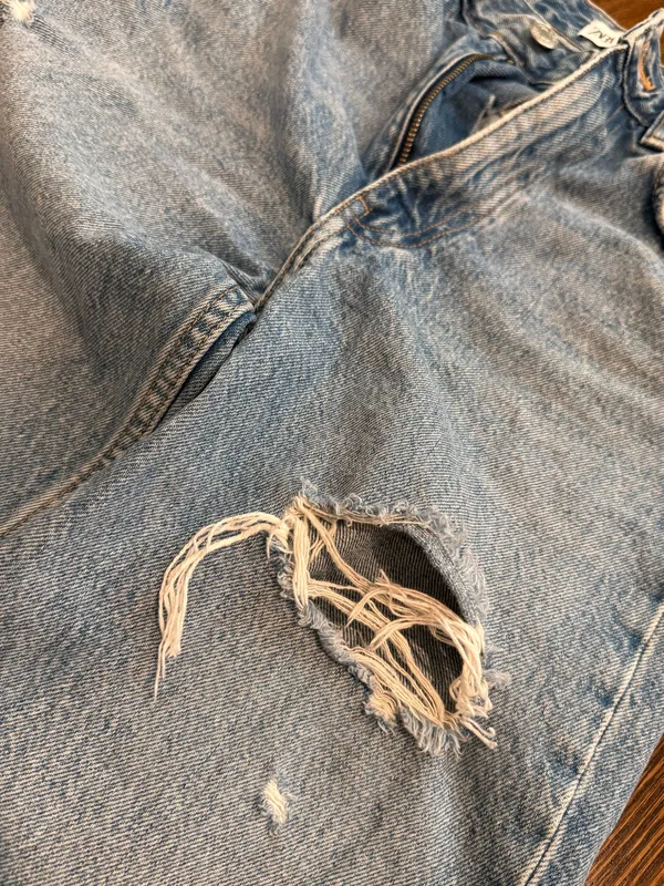 ZARA Ripped Straight-Leg Jeans - Image 5