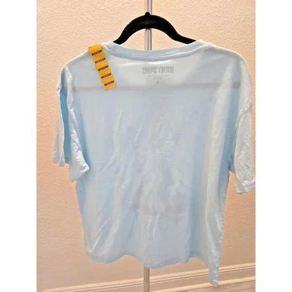 Britney Spears Medium Graphic Band Tee Light Blue 100% Cotton Pop Princess NEW - Image 4