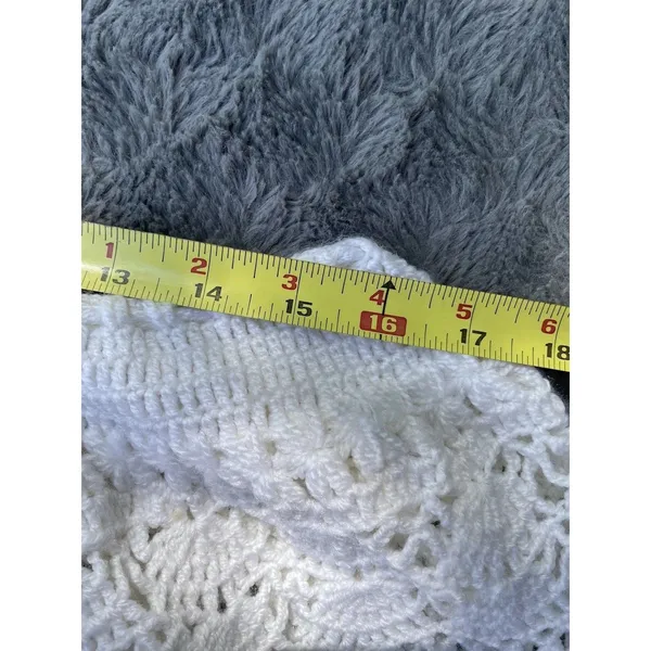 Vintage Handmade Crochet Lace Skirt Cover Up White Boho Festival Drawstring M - Image 7