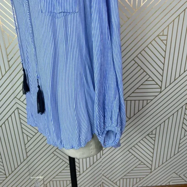 Faithfull the Brand Alice Blue Stripe‎ Tasseled Top Size US 6 - Image 9