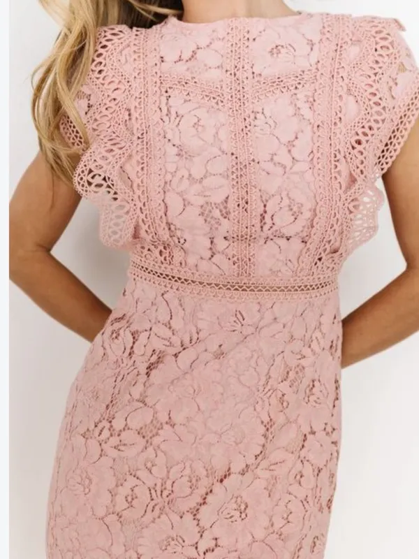 Baltic Born Nessa Lace Blush Midi Dress size Small New With Tags - Image 2