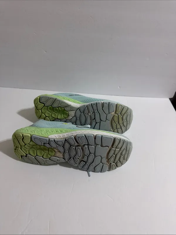 New Balance Women's Mint Blue and Lime Green Running Sneakers - Image 6