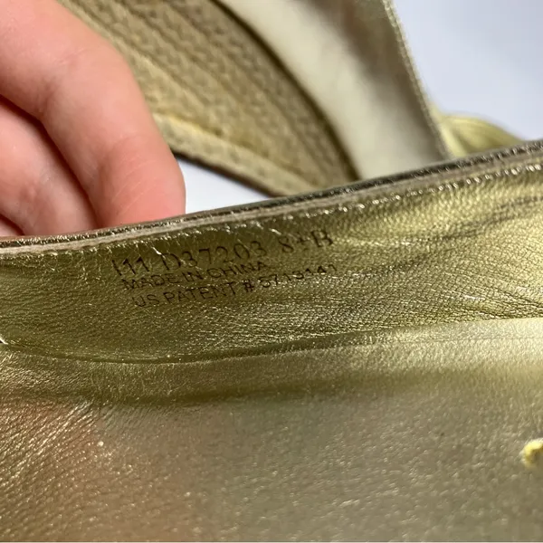 Cole Haan gold leather wedge espadrilles women’s size 8.5 dressy‎ party metallic - Image 9