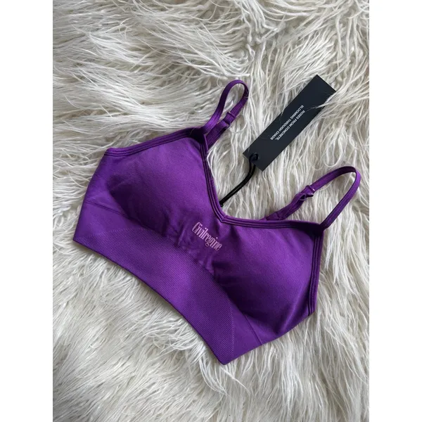Civil Regime Kelly Seamless Sports Bra Purple Size Small - Image 4