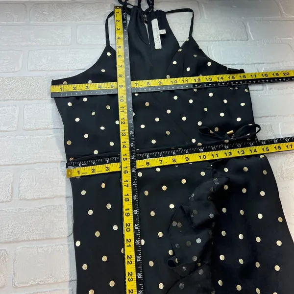 Lovers + Friends Revolve Bridget Maxi Dress Small Black Gold Polka Dot Ruffle S‎ - Image 11