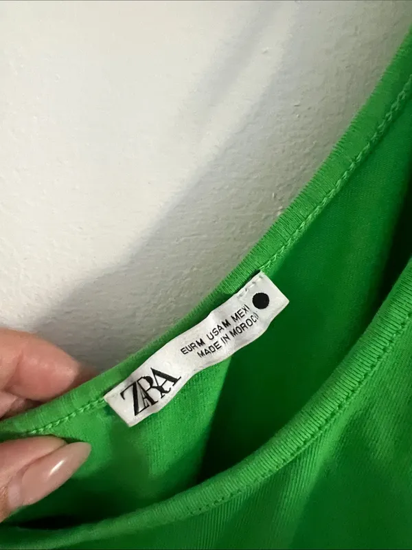 Zara Bright Green One-Shoulder Ruffle Bodysuit - Image 3