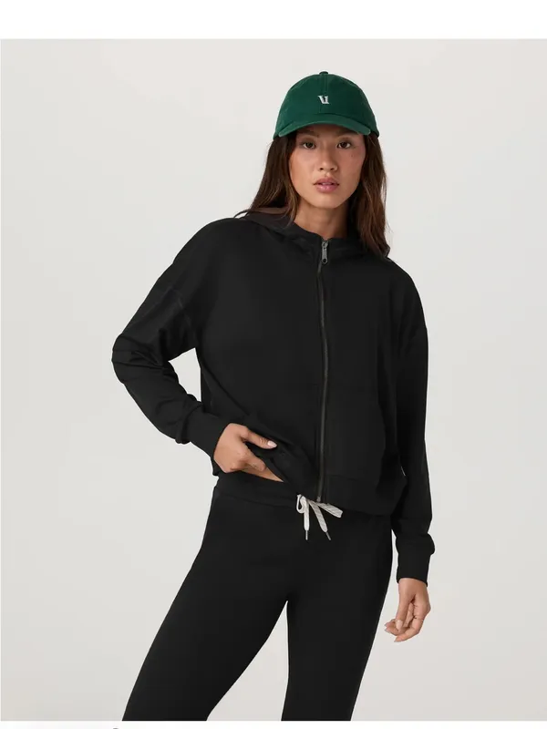 Vuori Women's Halo Modern Full Zip Hoodie Size XL Black Comfy Buttery Soft - Image 2