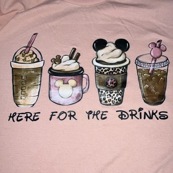 🎉4 for $20 Disney “Here for the Drinks” Graphic Tee, XL - Image 2